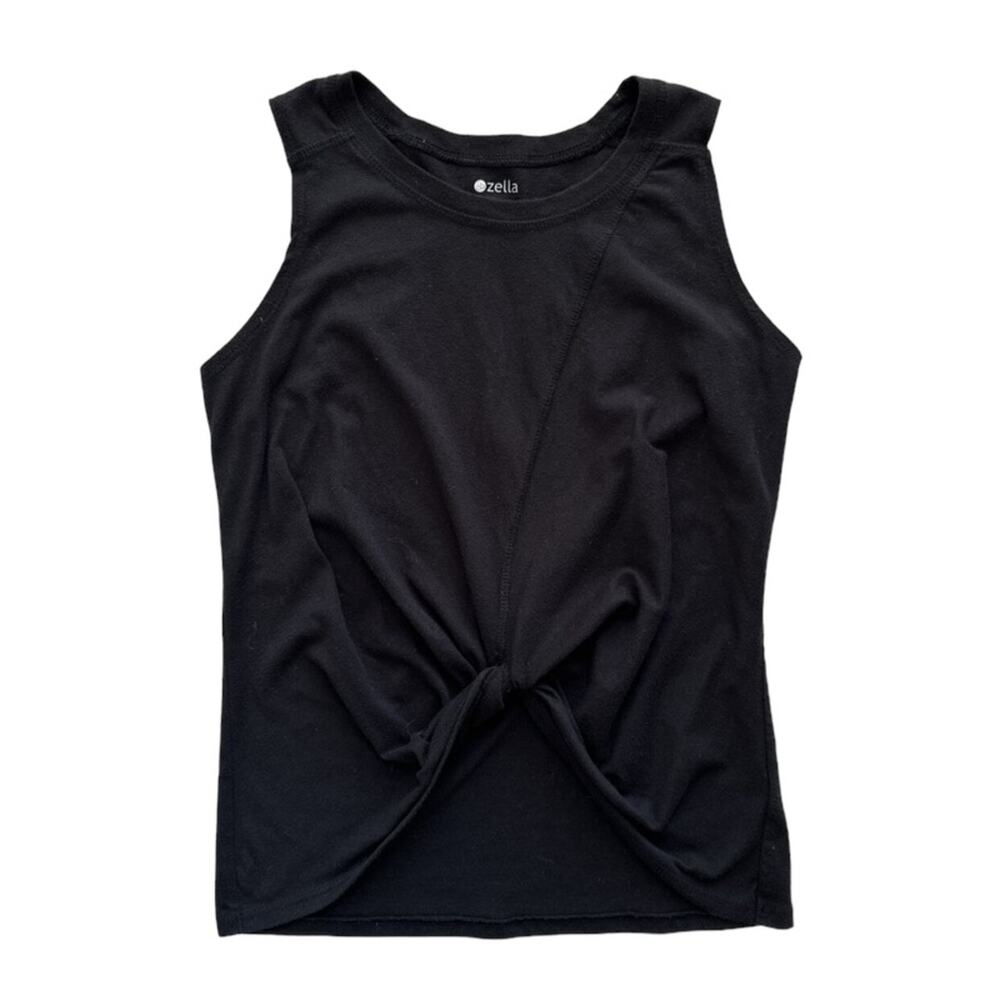 Zella Black Twist Front Tank Top L(10/12)